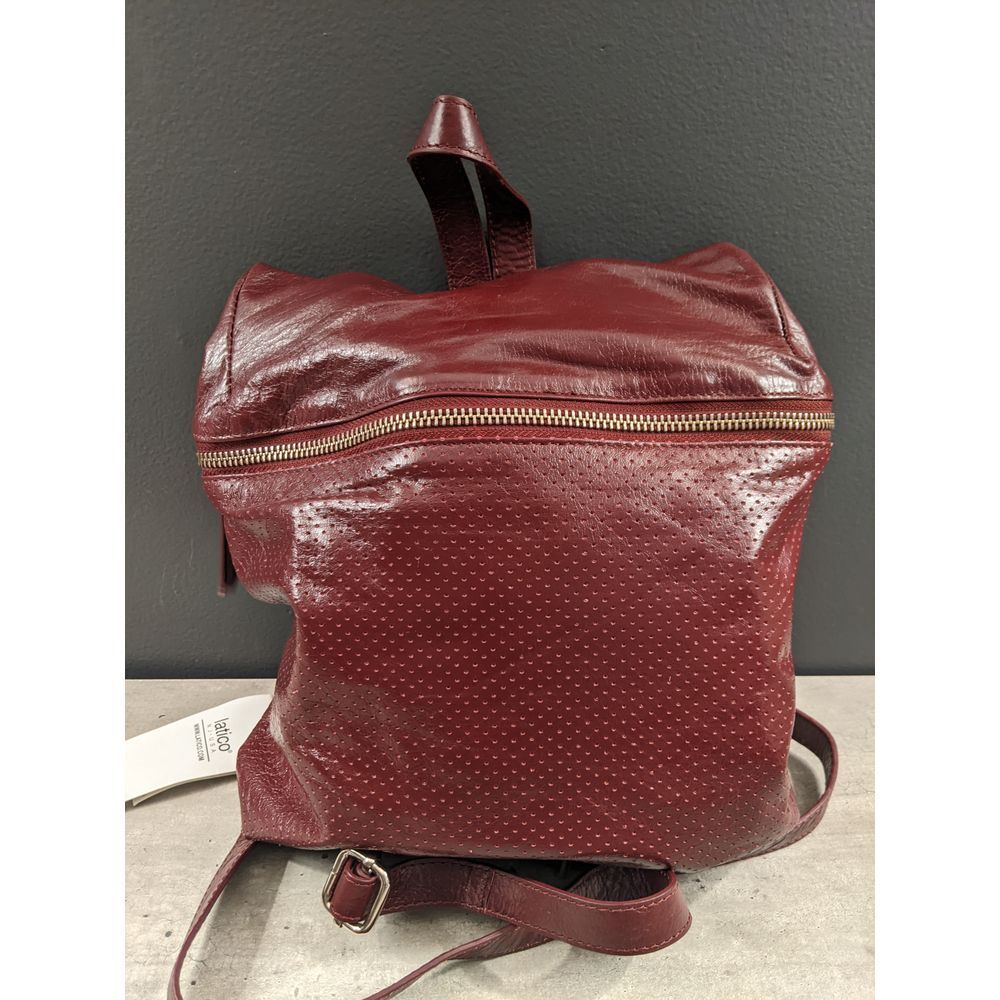 NWT Latico Burgundy Leather Backpack Perforated Pattern Convertible Purse Bag